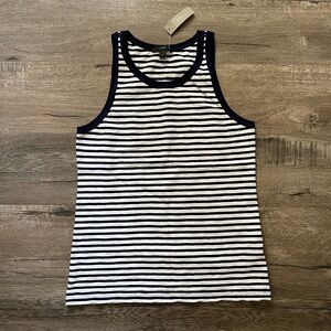 Striped Navy and White Cotton Top